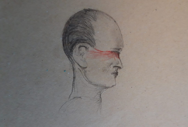 tekening rode ogen